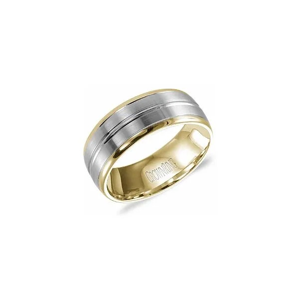 Crown Ring Yellow & White Gold Wedding Band SVS Fine Jewelry Oceanside, NY
