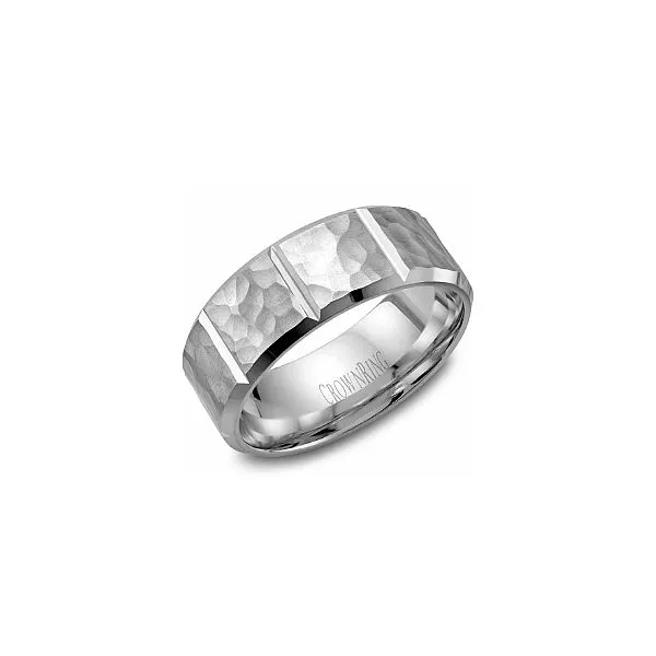 Crown Ring White Gold Wedding Band SVS Fine Jewelry Oceanside, NY