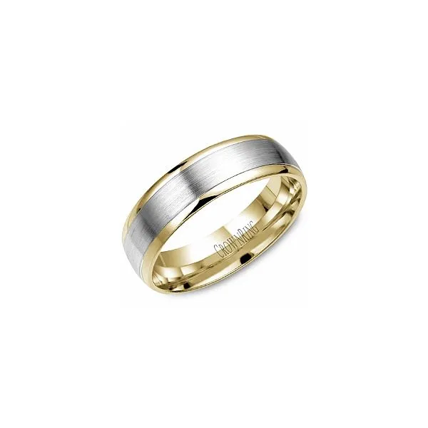 Crown Ring Yellow & White Gold Wedding Band SVS Fine Jewelry Oceanside, NY