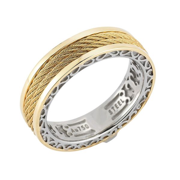 ALOR Gentlemen's Collection Yellow Cable Wedding Band SVS Fine Jewelry Oceanside, NY