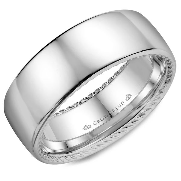 Crown Ring Rope Collection 14K White Gold Wedding Band SVS Fine Jewelry Oceanside, NY