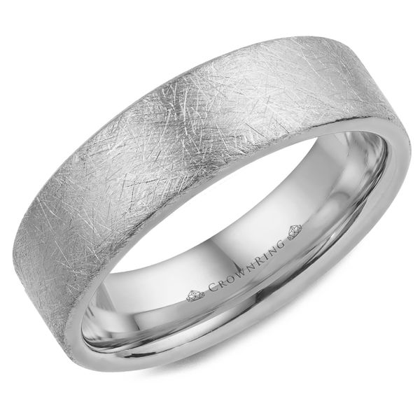 Crown Ring Men's 14K White Gold Wedding Band SVS Fine Jewelry Oceanside, NY