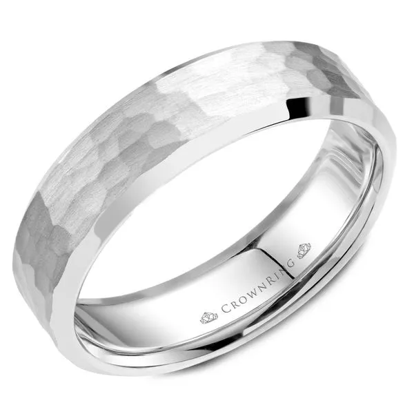 Crown Ring Men's 14K White Gold Wedding Band SVS Fine Jewelry Oceanside, NY