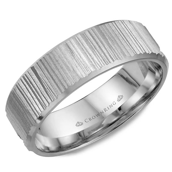 Crown Ring Men's 14K White Gold Wedding Band SVS Fine Jewelry Oceanside, NY
