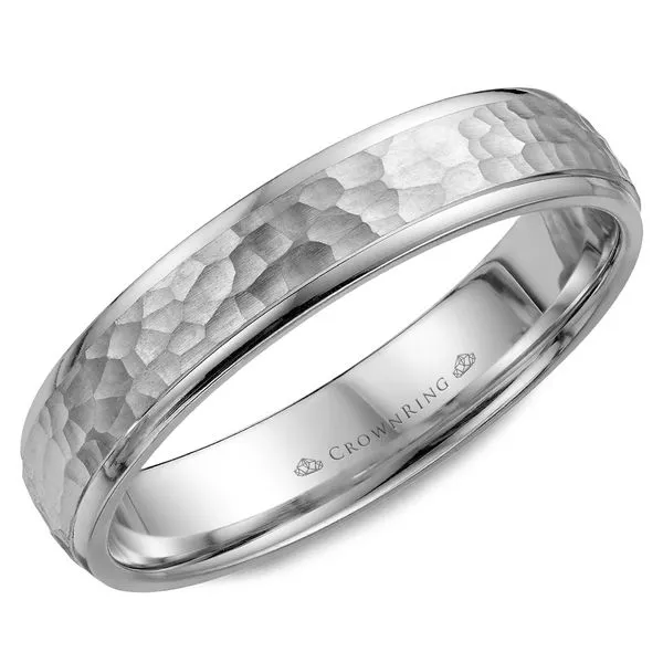 Crown Ring Men's 14K White Gold Wedding Band SVS Fine Jewelry Oceanside, NY