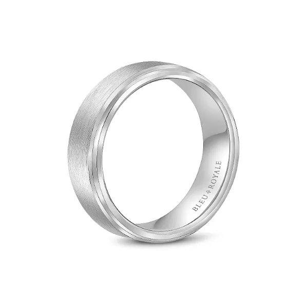 Bleu Royale Collection Men's 14K White Gold Wedding Band Image 2 SVS Fine Jewelry Oceanside, NY