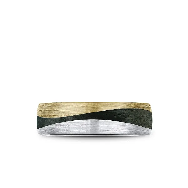 Bleu Royale Collection Men's 14K Yellow Gold Wedding Band Image 3 SVS Fine Jewelry Oceanside, NY