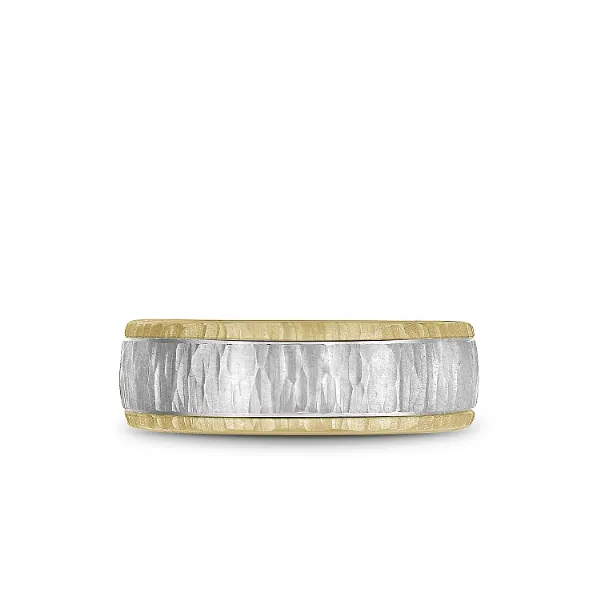 Bleu Royale Collection White & Yellow Gold Wedding Band Image 3 SVS Fine Jewelry Oceanside, NY