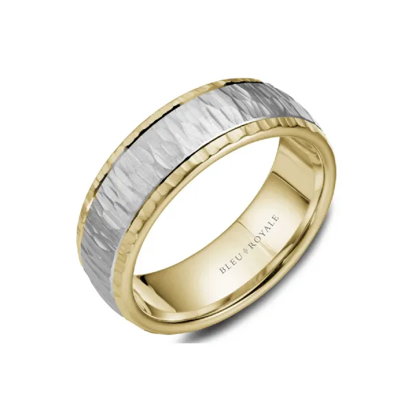 Bleu Royale Collection White & Yellow Gold Wedding Band SVS Fine Jewelry Oceanside, NY