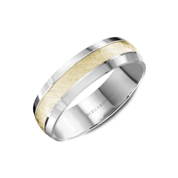 Bleu Royale Collection White & Yellow Gold Wedding Band SVS Fine Jewelry Oceanside, NY