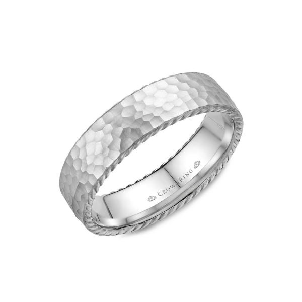 Crown Ring Men's 14K White Gold 6 mm Wedding Band SVS Fine Jewelry Oceanside, NY