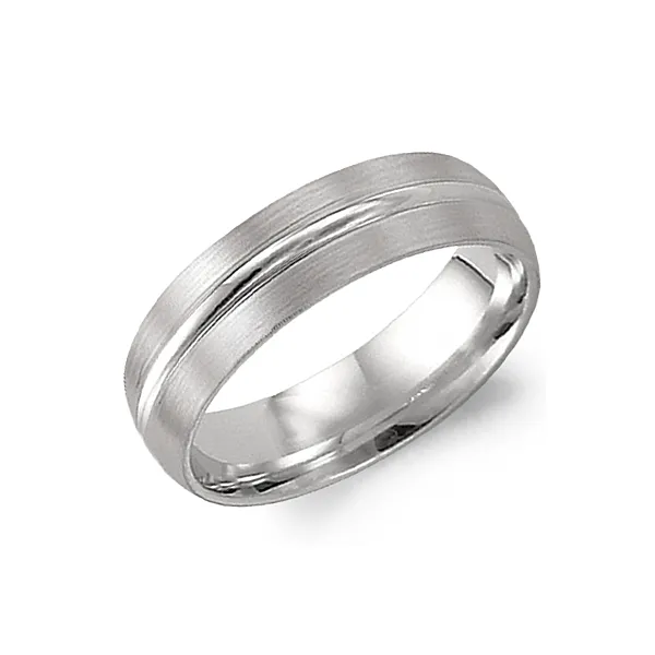 Crown Ring Men's 14K White Gold 6 mm Wedding Band SVS Fine Jewelry Oceanside, NY