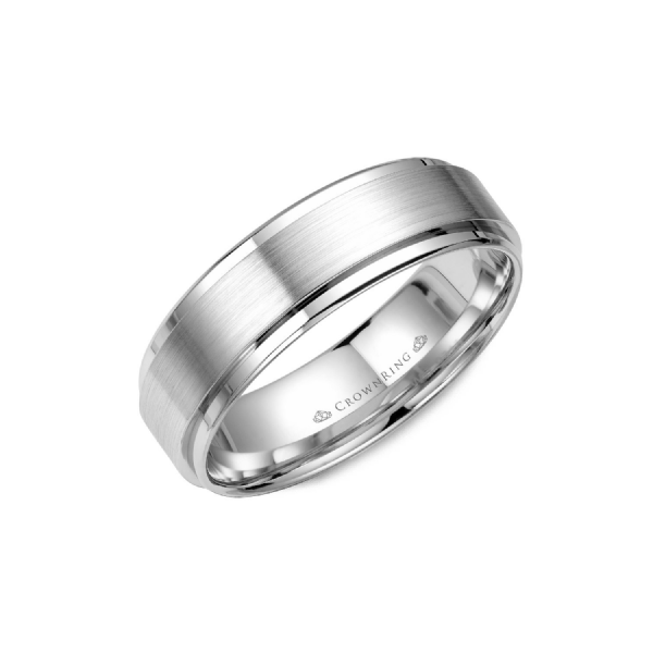 Crown Ring Men's 14K White Gold 6 mm Wedding Band SVS Fine Jewelry Oceanside, NY