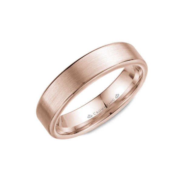 Crown Ring Men's 14K Rose Gold 5.5 mm Wedding Band SVS Fine Jewelry Oceanside, NY
