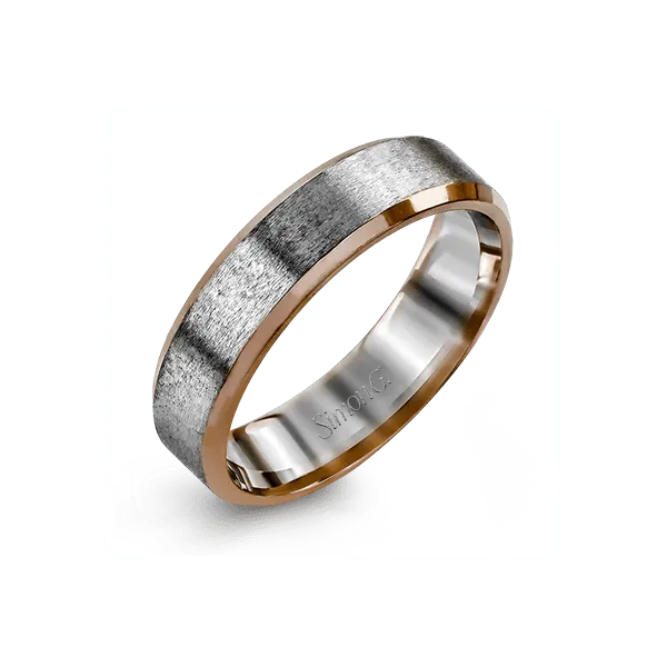 Simon G. Men's 14K White & Rose Gold Wedding Band SVS Fine Jewelry Oceanside, NY