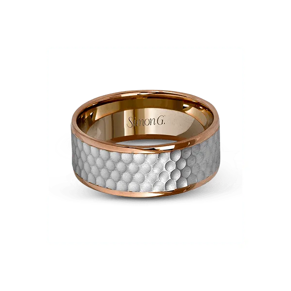 Simon G. Men's 14K White & Rose Gold Wedding Band Image 2 SVS Fine Jewelry Oceanside, NY