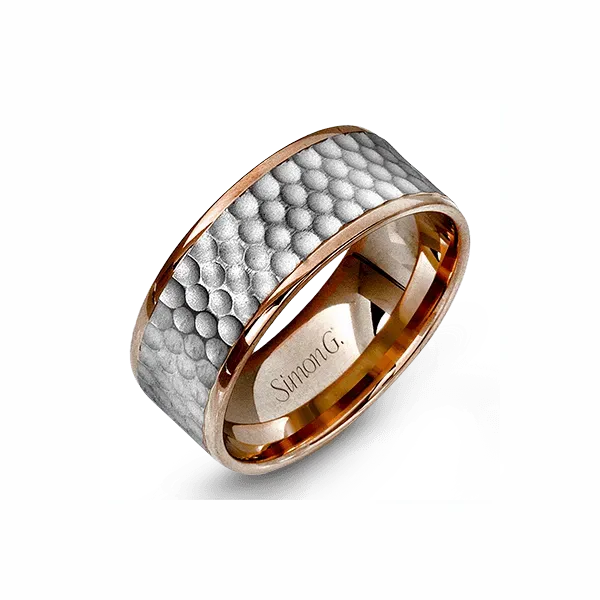 Simon G. Men's 14K White & Rose Gold Wedding Band SVS Fine Jewelry Oceanside, NY