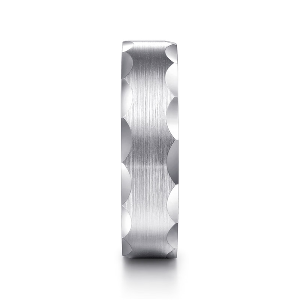 Gabriel Nicholas Men's 14K White Gold Wedding Band Image 5 SVS Fine Jewelry Oceanside, NY