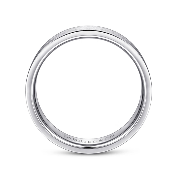 Gabriel Jaxson Men's 14K White Gold Wedding Band Image 2 SVS Fine Jewelry Oceanside, NY