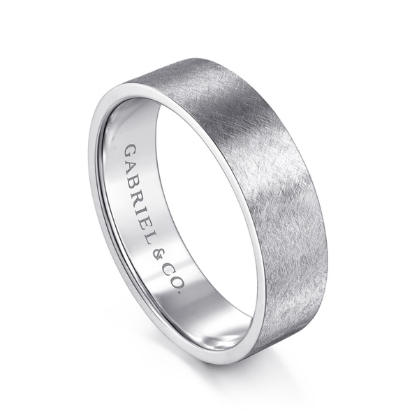 Gabriel Jaxson Men's 14K White Gold Wedding Band Image 3 SVS Fine Jewelry Oceanside, NY