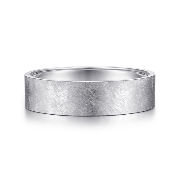 Gabriel Jaxson Men's 14K White Gold Wedding Band SVS Fine Jewelry Oceanside, NY