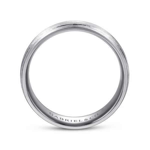 Gabriel Andrew Men's 14K White Gold Wedding Band Image 2 SVS Fine Jewelry Oceanside, NY