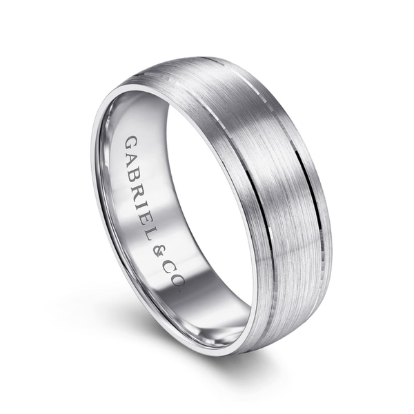 Gabriel Andrew Men's 14K White Gold Wedding Band Image 3 SVS Fine Jewelry Oceanside, NY
