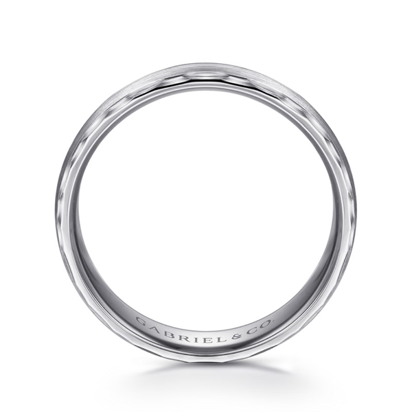 Gabriel Julian Men's 14K White Gold Wedding Band Image 2 SVS Fine Jewelry Oceanside, NY