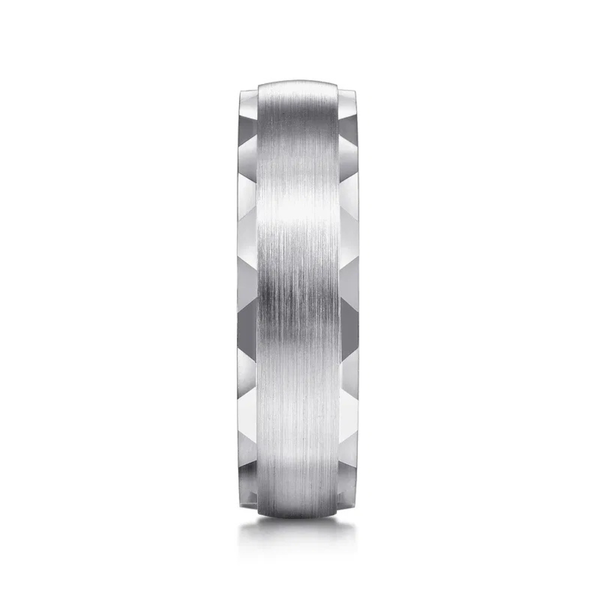Gabriel Julian Men's 14K White Gold Wedding Band Image 4 SVS Fine Jewelry Oceanside, NY