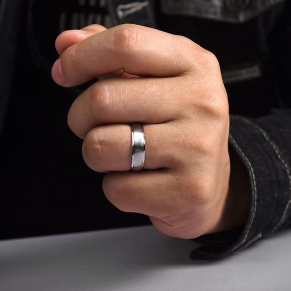 Gabriel Julian Men's 14K White Gold Wedding Band Image 5 SVS Fine Jewelry Oceanside, NY