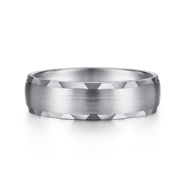 Gabriel Julian Men's 14K White Gold Wedding Band SVS Fine Jewelry Oceanside, NY