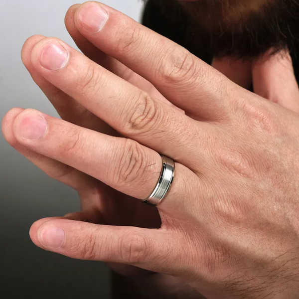 Gabriel Charles Men's 14K White Gold Wedding Band Image 4 SVS Fine Jewelry Oceanside, NY