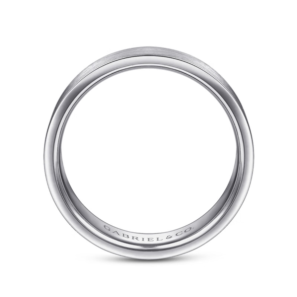 Gabriel Steven Men's 14K White Gold Wedding Band Image 2 SVS Fine Jewelry Oceanside, NY