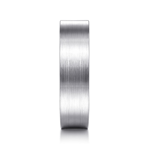 Gabriel Steven Men's 14K White Gold Wedding Band Image 4 SVS Fine Jewelry Oceanside, NY