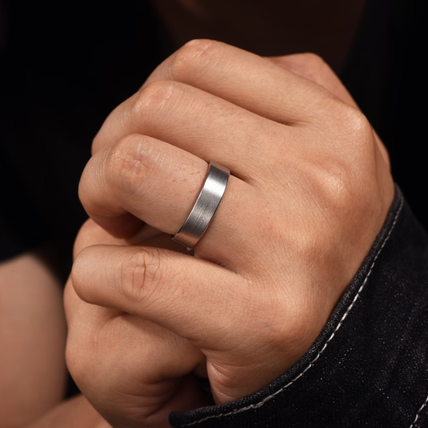 Gabriel Steven Men's 14K White Gold Wedding Band Image 5 SVS Fine Jewelry Oceanside, NY