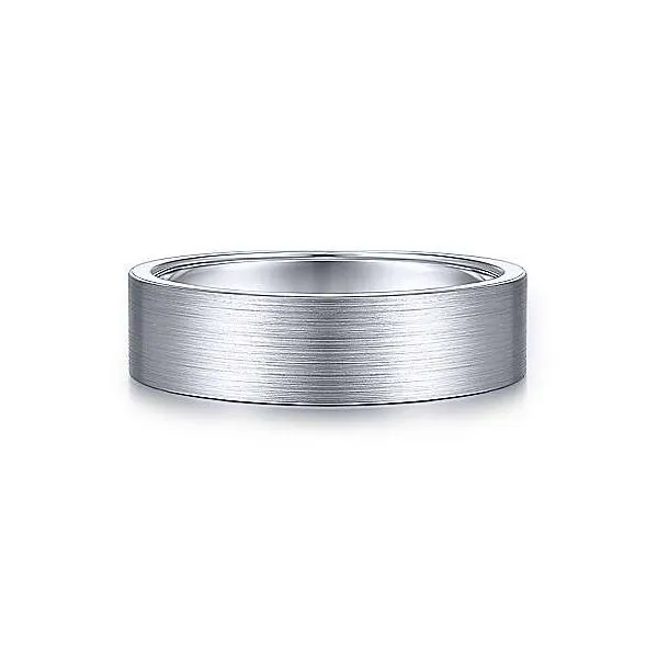 Gabriel Steven Men's 14K White Gold Wedding Band SVS Fine Jewelry Oceanside, NY