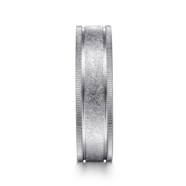 Gabriel Stuart Men's 14K White Gold Wedding Band Image 4 SVS Fine Jewelry Oceanside, NY