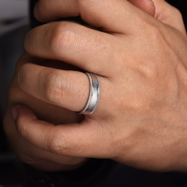 Gabriel Stuart Men's 14K White Gold Wedding Band Image 5 SVS Fine Jewelry Oceanside, NY