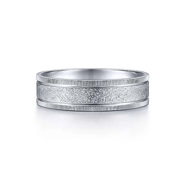 Gabriel Stuart Men's 14K White Gold Wedding Band SVS Fine Jewelry Oceanside, NY