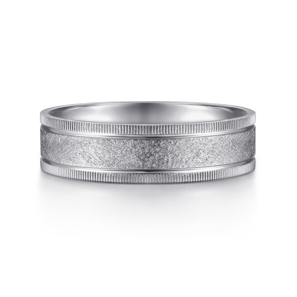Gabriel Stuart Men's 14K White Gold Wedding Band SVS Fine Jewelry Oceanside, NY