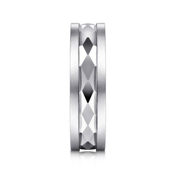 Gabriel Jack Men's 14K White Gold Wedding Band Image 4 SVS Fine Jewelry Oceanside, NY