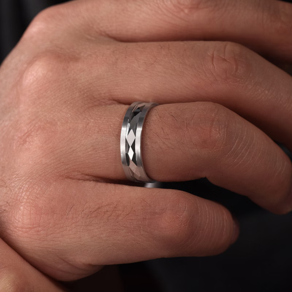Gabriel Jack Men's 14K White Gold Wedding Band Image 5 SVS Fine Jewelry Oceanside, NY