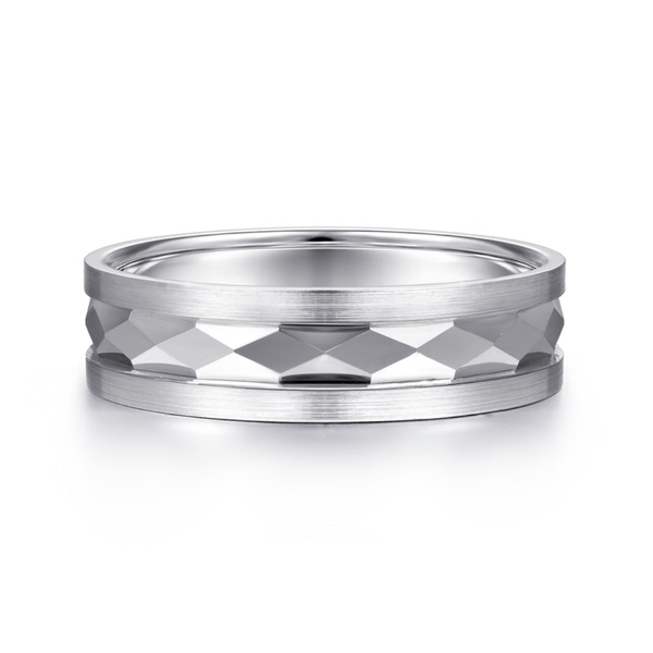Gabriel Jack Men's 14K White Gold Wedding Band SVS Fine Jewelry Oceanside, NY