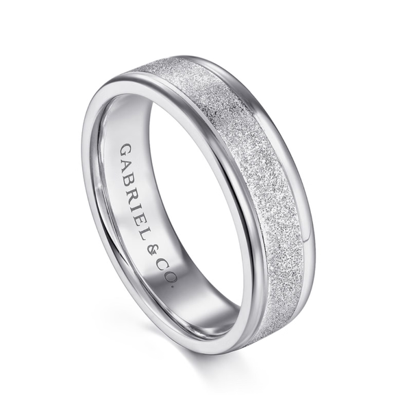 Gabriel Matteo Men's 14K White Gold Wedding Band Image 3 SVS Fine Jewelry Oceanside, NY
