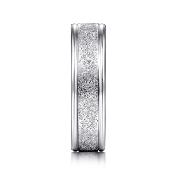Gabriel Matteo Men's 14K White Gold Wedding Band Image 4 SVS Fine Jewelry Oceanside, NY