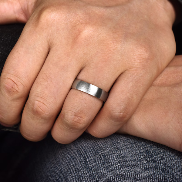 Gabriel Samuel Men's 14K White Gold Wedding Band Image 5 SVS Fine Jewelry Oceanside, NY