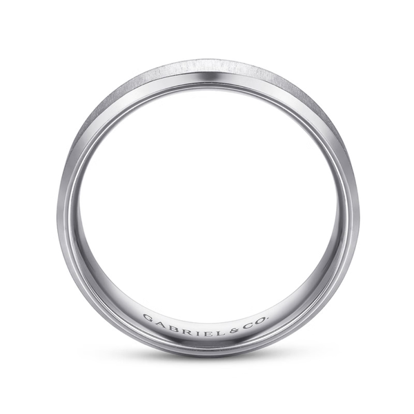 Gabriel Isaiah Men's 14K White Gold Wedding Band Image 2 SVS Fine Jewelry Oceanside, NY