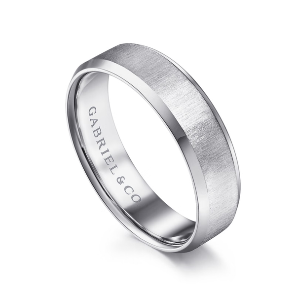 Gabriel Isaiah Men's 14K White Gold Wedding Band Image 3 SVS Fine Jewelry Oceanside, NY