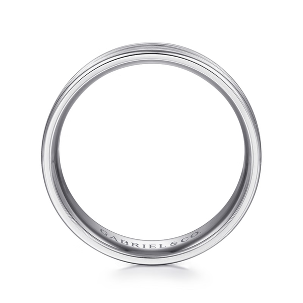 Gabriel Weston Men's 14K White Gold Wedding Band Image 2 SVS Fine Jewelry Oceanside, NY
