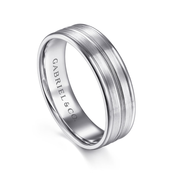Gabriel Weston Men's 14K White Gold Wedding Band Image 3 SVS Fine Jewelry Oceanside, NY